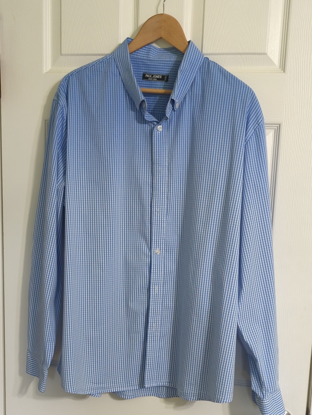 Paul Jones Light Blue Micro-Check Dress Shirt